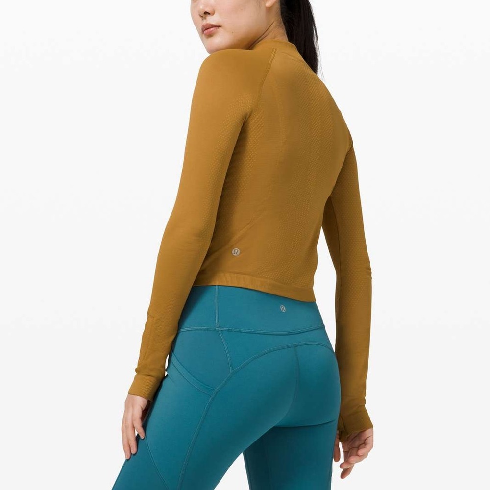 Lululemon Swiftly Tech 1/2 Zip 2.0 Cool Spiced Bronze Tuscan Gold Long Sleeve - Picture 3 of 8